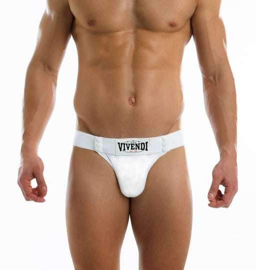 MODUS VIVENDI Sumo Brief or T - String Functional Press - Stud Buttons White 15012 - SexyMenUnderwear.com