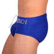 Modus Vivendi Swim - Briefs With Shiny Metallic Cubic Waistband Blue BS1811 103