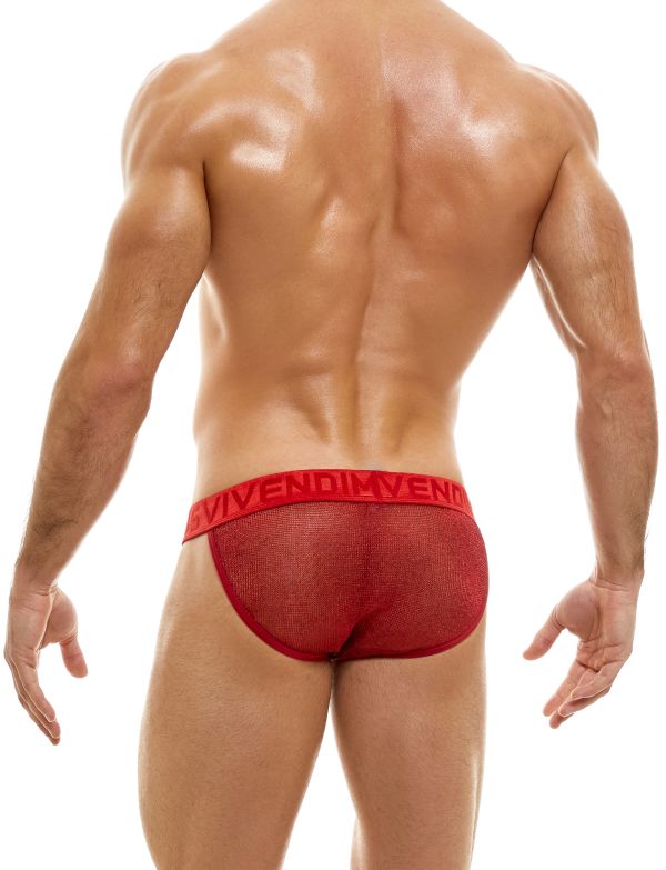 MODUS VIVENDI Tanga Brief ARMOR Knitted Metallic Yarns Red 01012 B542