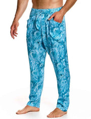 Modus Vivendi Tapered Style Origami Pants Printed Carrot Joggers Fit FS2461 Blue1