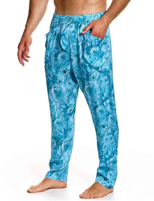 Modus Vivendi Tapered Style Origami Pants Printed Carrot Joggers Fit FS2461 Blue1