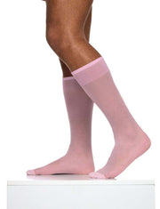 MODUS VIVENDI Transparent Nylon Socks Knee Length One Size in Pink XS2424 B561