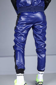 MR. RIEGILLIO Vegan Leather Pants Tracksuit 24 Blue Pant R10402