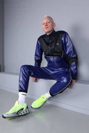 MR. RIEGILLIO Vegan Leather Pants Tracksuit 24 Blue Pant R10407