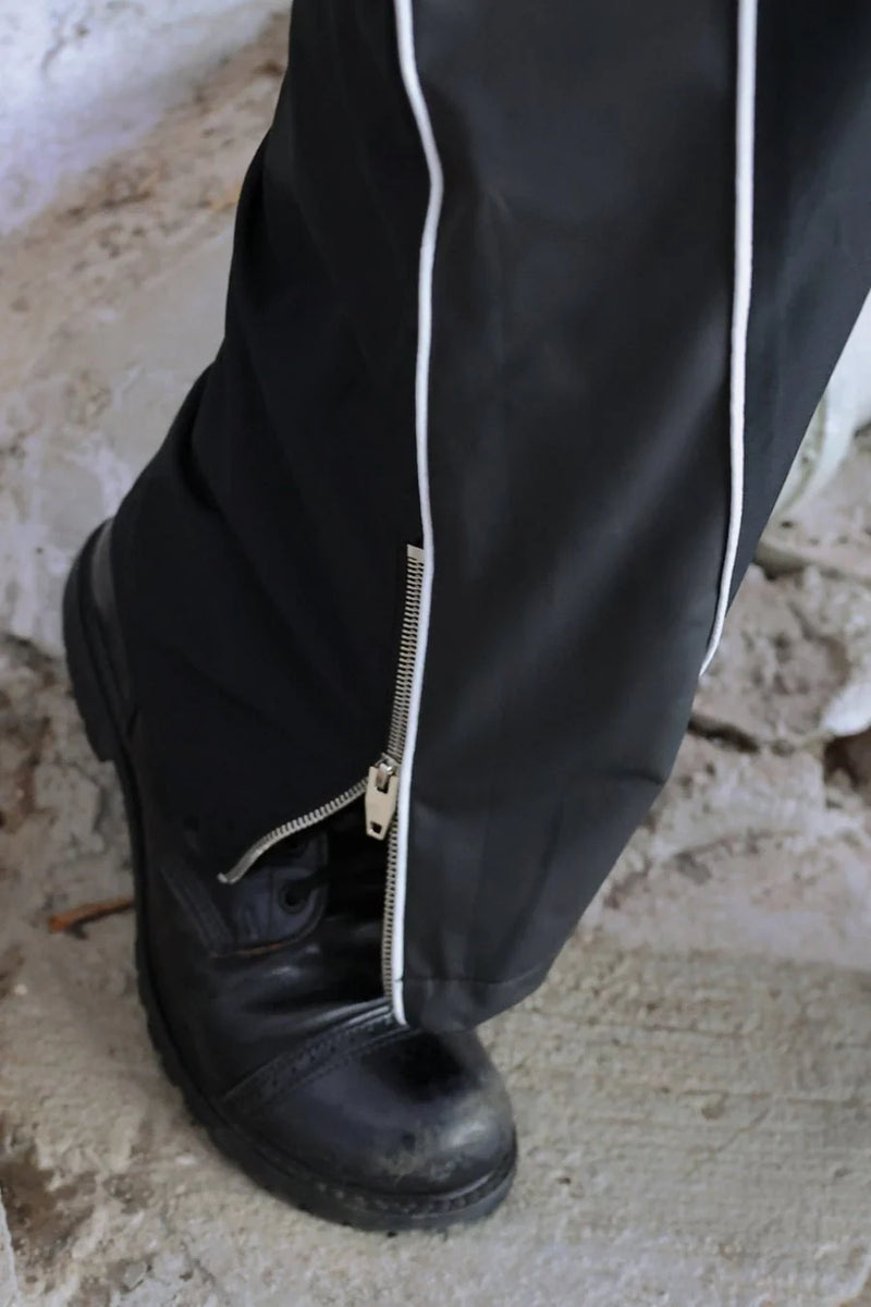 BREEDWELL NSA Track Pants Wide Leg Expandable Ankle Zippers Drawstring & D-Rings