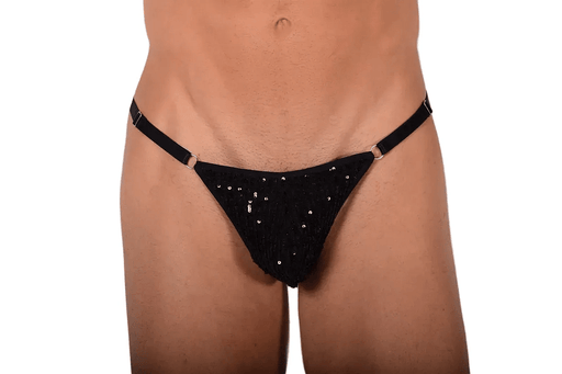 O/S SMU String Tanga Black Paillette ajustable 30 - 38 inch SX 1006231