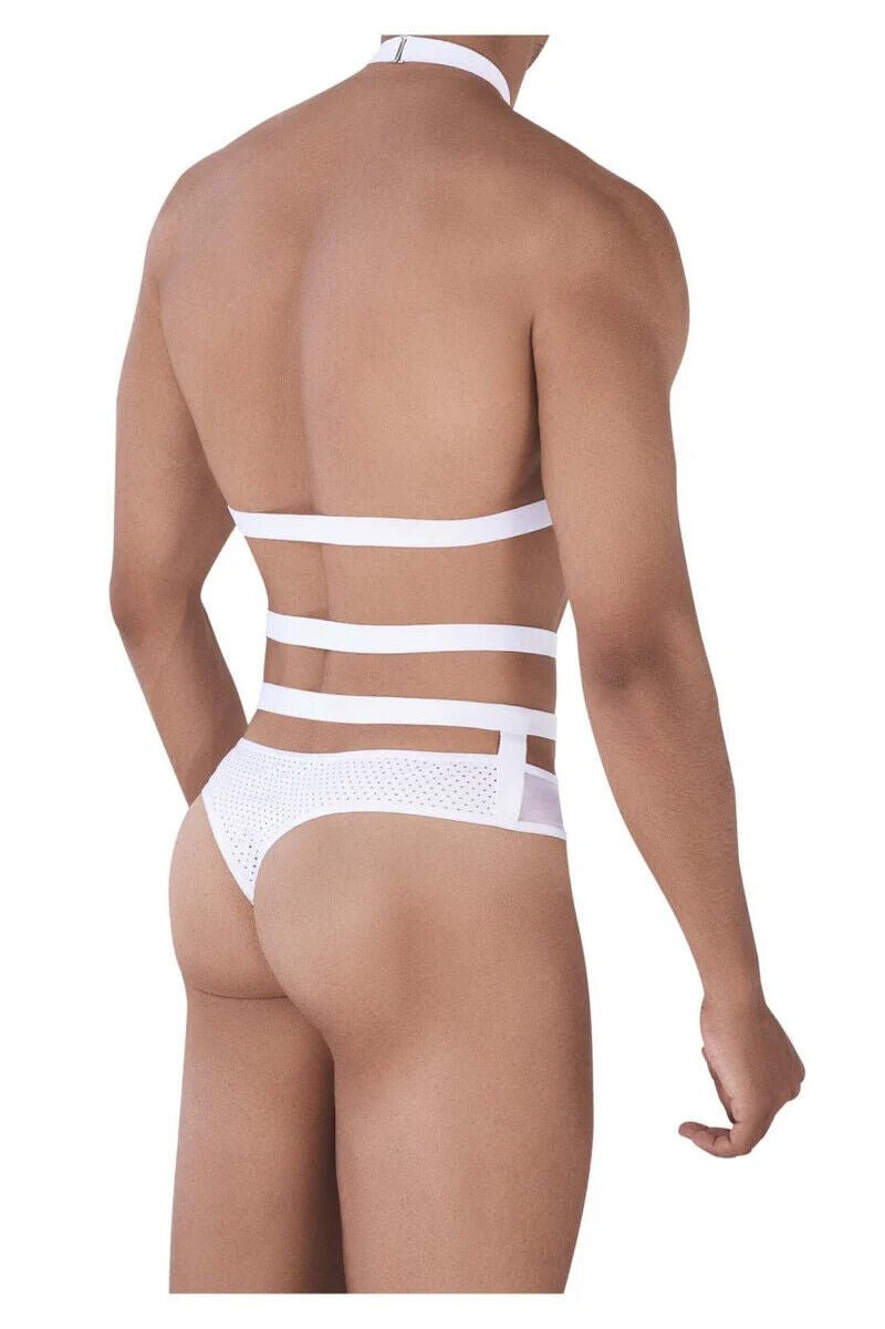 PIKANTE Decided Harness - Thongs Combo Mesh Crotchless in White 0344 33