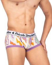 PRIVATE STRUCTURE Boxer Trunk Classic Motif in Disco Thunder Off White 4591 1164