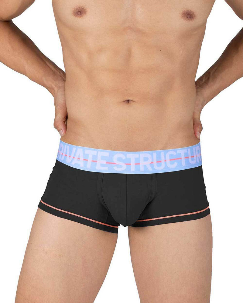 PRIVATE STRUCTURE Boxer Trunk MO - Lite Cotton Wizard Black Placid Blue 4103 1061