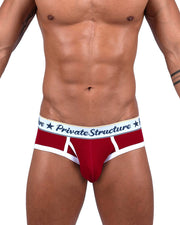 PRIVATE STRUCTURE Briefs Classic Mid - Waist Mini Brief in Rumba Red 4529 1065