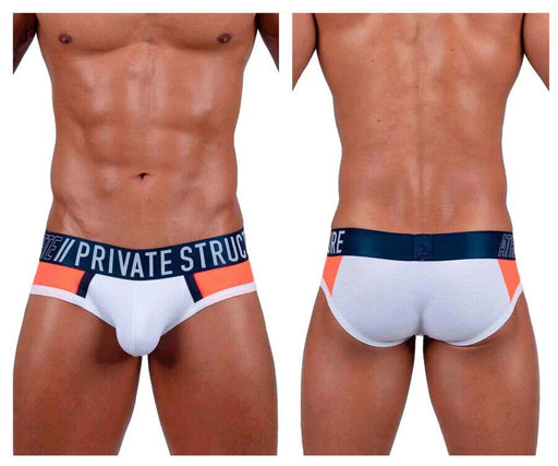 PRIVATE STRUCTURE Cotton Brief Athlete Mini Briefs White League 4388 1021