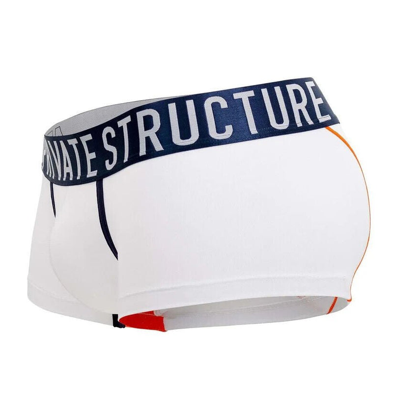 PRIVATE STRUCTURE Long Boxer Trunk Athlete in White League 4389 1036
