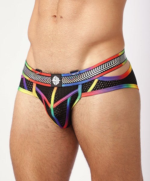 BREEDWELL Pure Pride Briefs Holographic Foil Rainbow Chevron 7