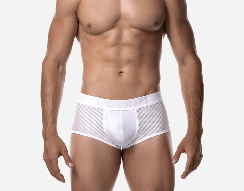 PUMP! Boxer Whisper Sheer Stripes Double Nylon Cup 40mm Matt White 11113 213