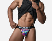 PUMP! DRIP Eco - Thong With Cotton - Lined Cup Bold Graffiti Pattern 17022 P23