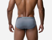 PUMP! Gray Classic Brief Mesh With A Cotton - Lined Cup Stretchy Briefs 12085 207