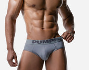 PUMP! Gray Classic Brief Mesh With A Cotton - Lined Cup Stretchy Briefs 12085 204
