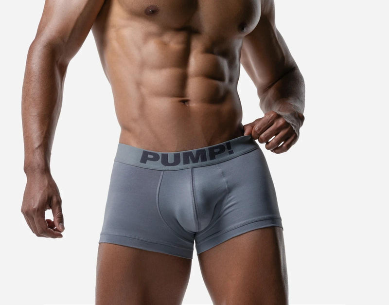 PUMP! Gray Classic Stretchy Boxer Mesh Cotton - Lined Cup Short Boxer Cut 11116 205