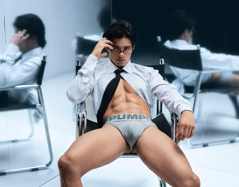 PUMP! Gray Classic Thong Cotton - Lined Cup Cotton Piping Thongs 17025 207