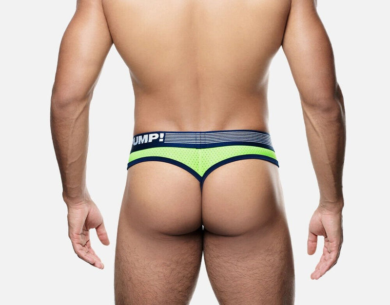 PUMP! Low Rise Thongs Surge Brief - Style G - String Neon Green Mesh Yoke 170135