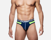 PUMP! Low Rise Thongs Surge Brief - Style G - String Neon Green Mesh Yoke 170133