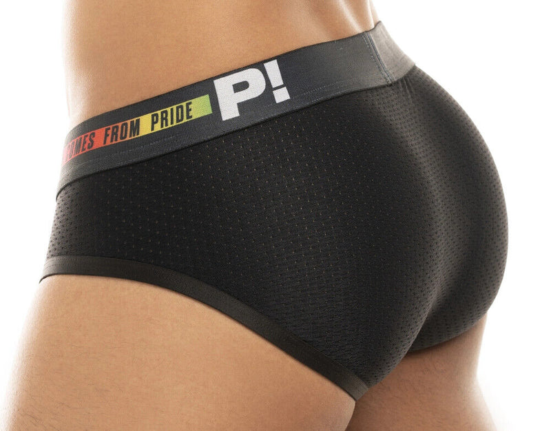 PUMP! Pride Briefs Strenght Line Black Mesh Multicolored Brief 12075