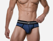 PUMP! Round2 Backless Briefs Jock Combo Ribbed Cotton Blue 12081 233