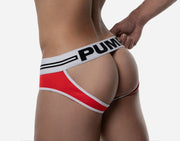 PUMP! Round2 Backless Briefs Jock Combo Ribbed Cotton Red 12080 295