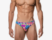 PUMP! Swim Briefs Drip Water Cheeky Graffiti Print Swimwear 13019 185