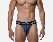 PUMP! Thongs Round2 Elastic Ribbed Cotton G - String Blue 17020 414