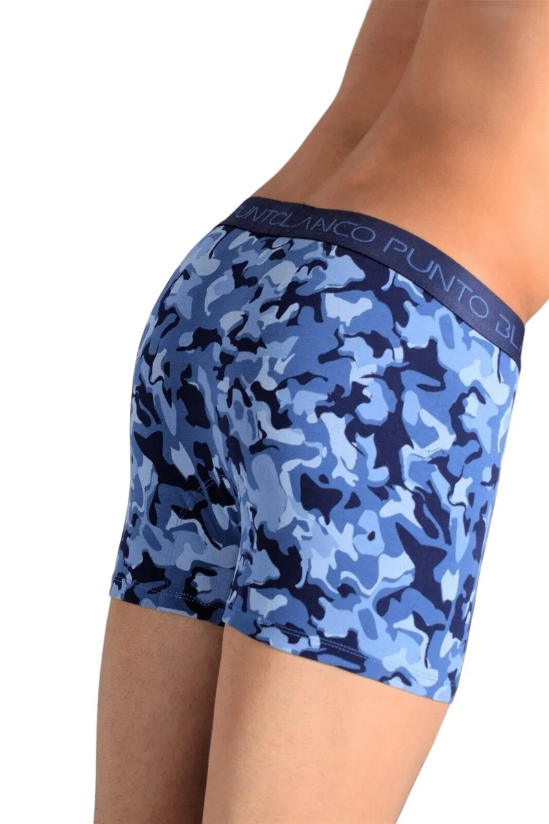 PUNTO BLANCO Boxer Organic Stretchy Camouflage Army Blue 3611 40