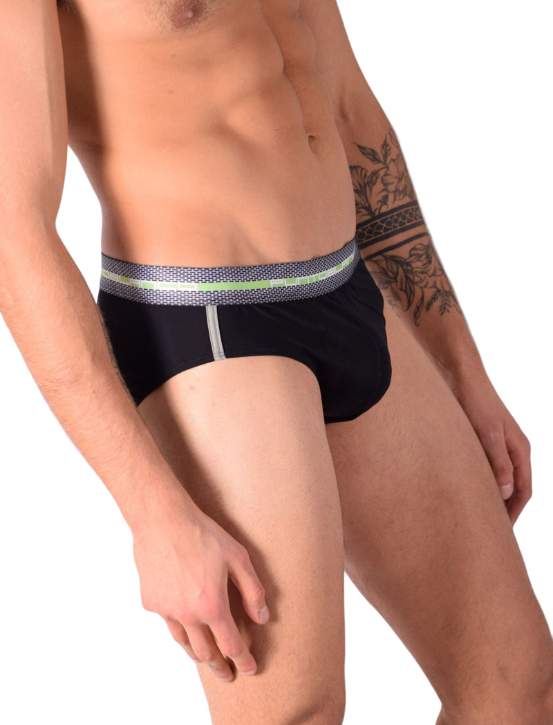 Punto Blanco Brief Metallic Slip Mens Briefs Lycra Comfort Black 3463 6