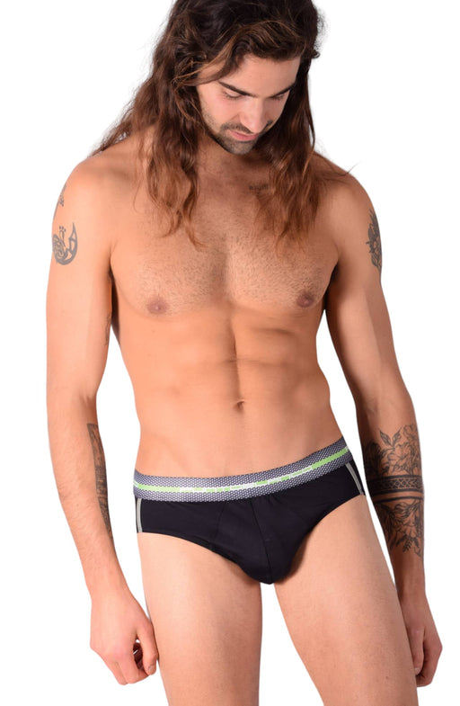 Punto Blanco Brief Metallic Slip Mens Briefs Lycra Comfort Black 3463 6