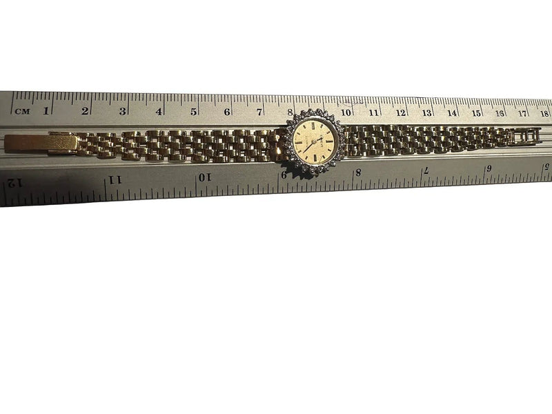 Rare GENEVE Women's Watch 21g 18K Gold 25 Pts Diamonds Wristwatches6