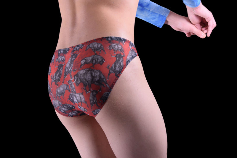 Retro Gregg Homme Briefs EL TORO U-Max Slip Bull Print 34