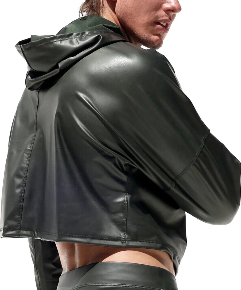 RUFSKIN Cropped Top Long Sleeve Hoodie BUSBY Salamander Black Ram Head Rivet3