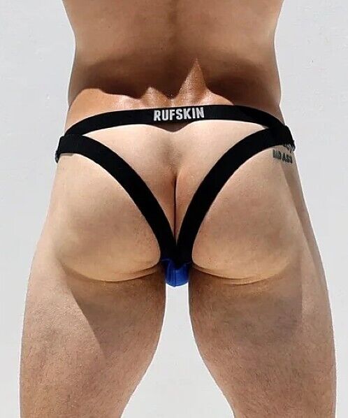 RUFSKIN Jockstrap EVANS Premium Matte Nylon Sport Jock/Thong Combo Royal Blue 123