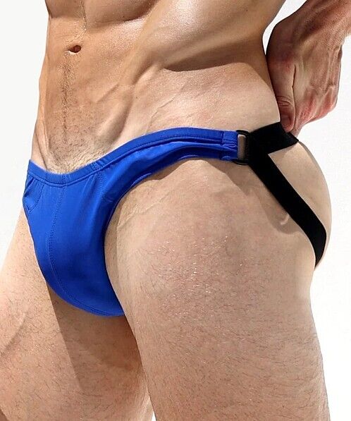 RUFSKIN Jockstrap EVANS Premium Matte Nylon Sport Jock/Thong Combo Royal Blue 121