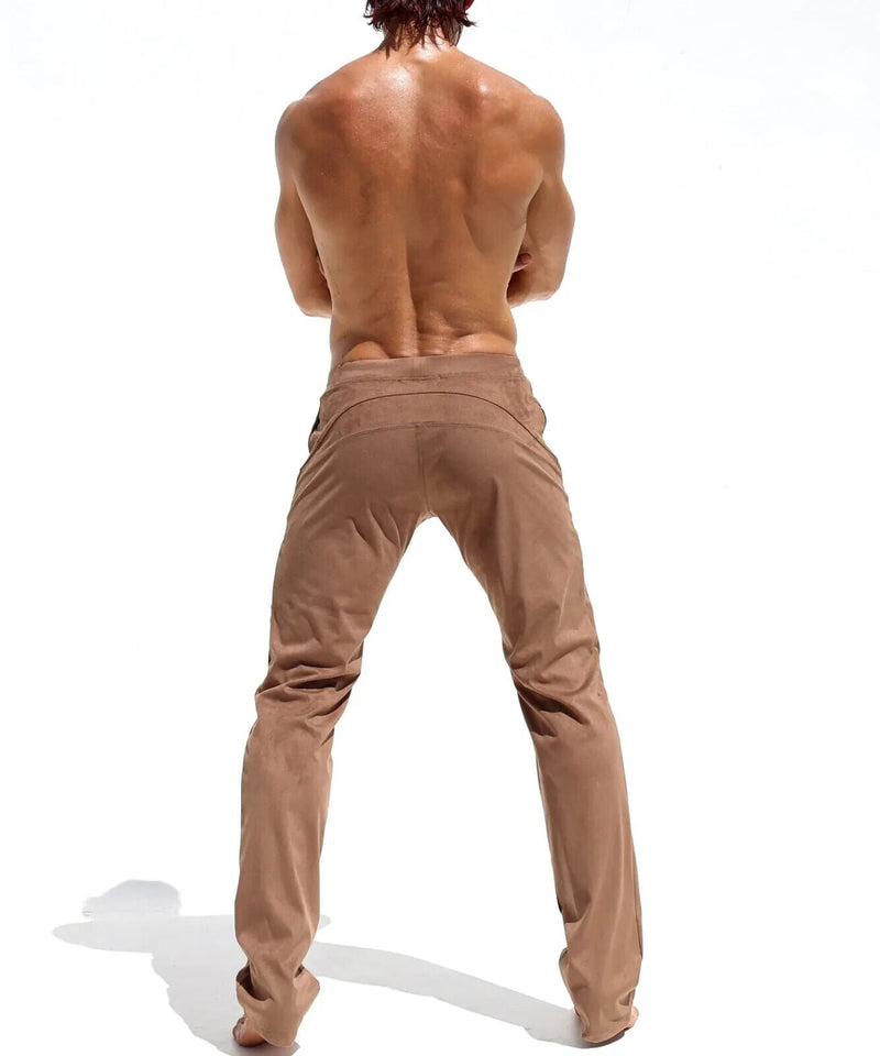 RUFSKIN Lounge Pants Stephan Bark Slim-Fit Straight-Leg Stretch Brushed Suede