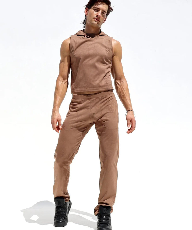 RUFSKIN Lounge Pants Stephan Bark Slim Straight - Leg Stretch Brushed Suede TN14