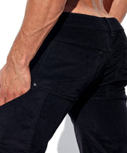 RUFSKIN Pants MAGNUS Black Stretch Corduroy Low - Rise Mildly Relaxed Leg 13