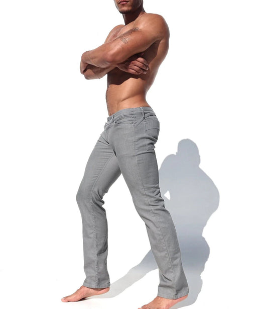 RUFSKIN Pants ROCK Premium Stretch Cotton Denim Slim - Straight Fit Jeans Silver 52