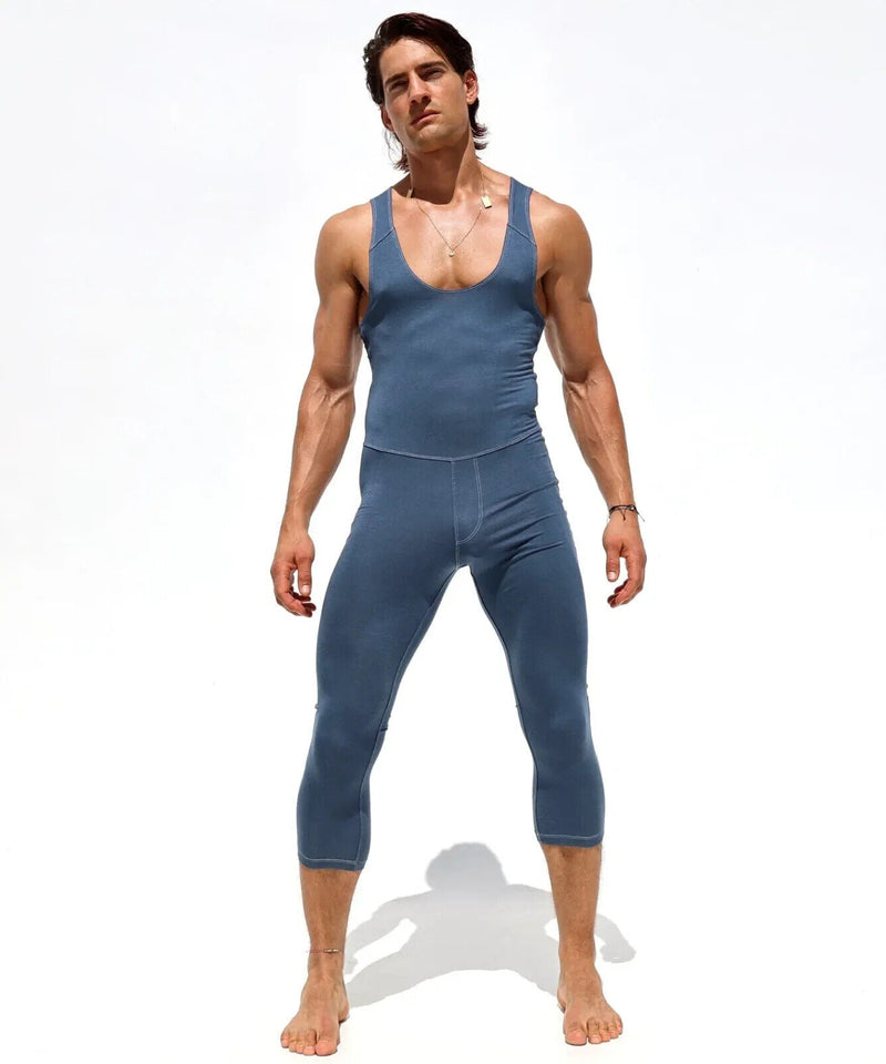 RUFSKIN's Bodysuit LOLO Supple Stretch Rayon Singlet Hemmed at 3/4 Slate