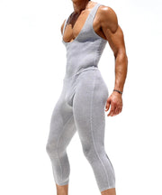 RUFSKIN Singlet PERCY Perforated Stretch Cotton Fitted Bodysuit Heather Grey 52