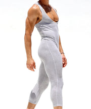 RUFSKIN Singlet PERCY Perforated Stretch Cotton Fitted Bodysuit Heather Grey 51