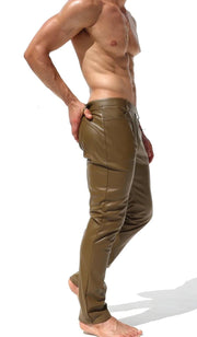 RUFSKIN Slim - Fit Straight - Leg Pants BRUNO Premium Leatherette Pant in Olive1