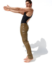 RUFSKIN Slim - Fit Straight - Leg Pants BRUNO Premium Leatherette Pant in Olive7