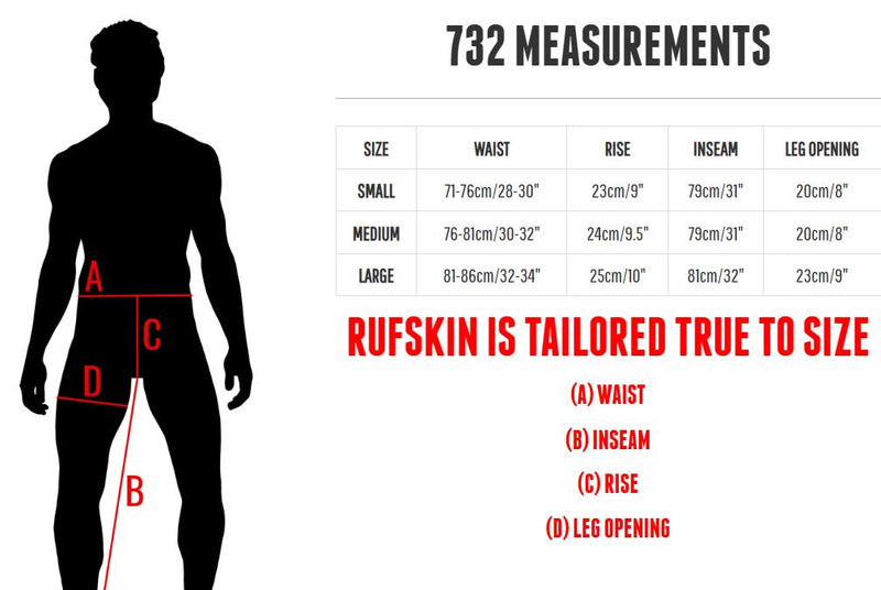 RUFSKIN Sport Legging 732 Premium 4 - Way Stretch Microfiber Shape Retention 816
