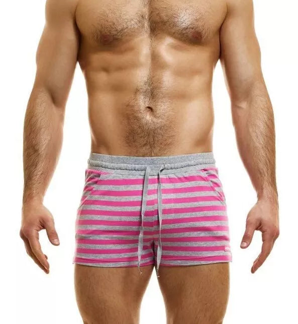 Modus Vivendi Exclusive Shorts Slim Fit Drawstrings Fushia Striped Short 23221-1