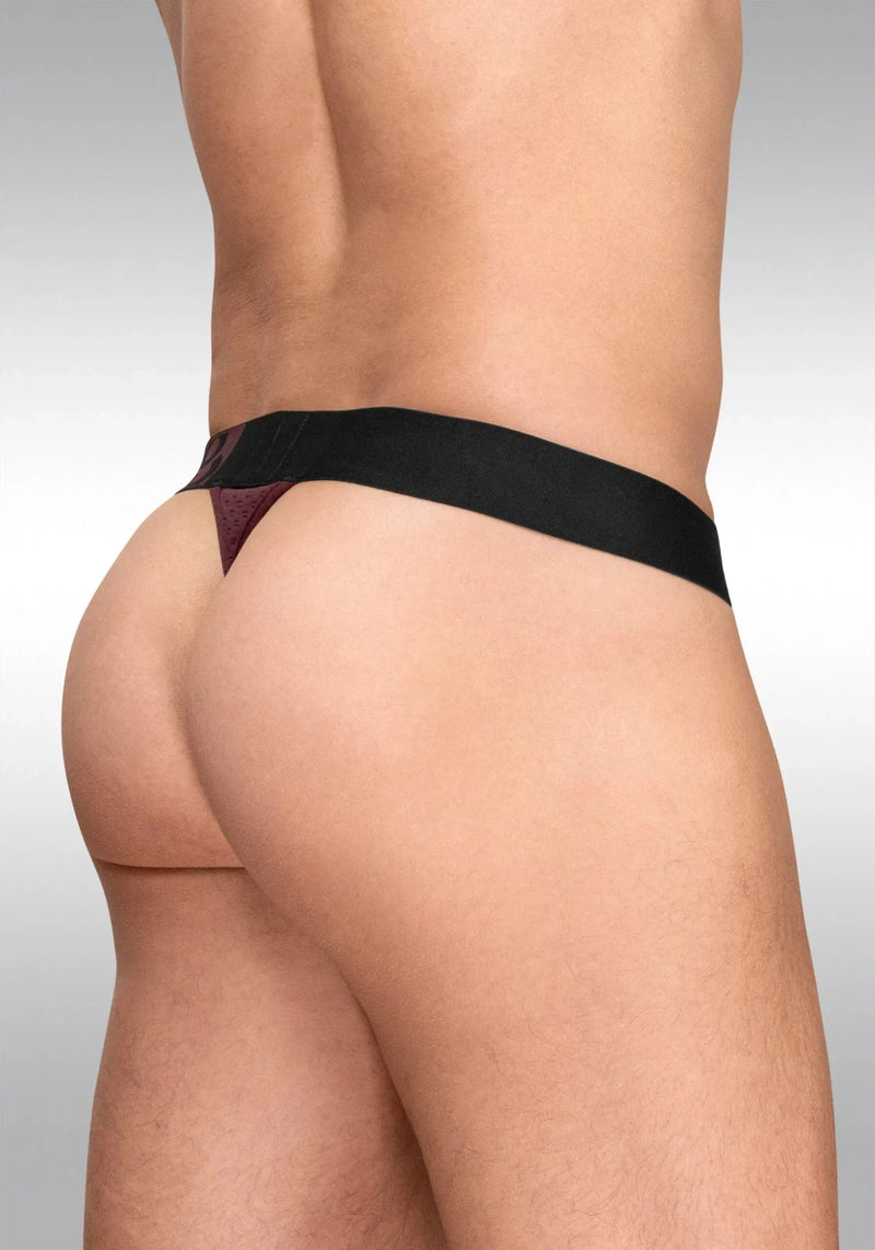 ErgoWear G-String MAX Flow Micro Perforated Mesh Thong in Burgundy 1793 102